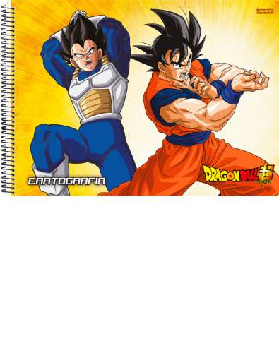 Caderno Cartografia Desenho 60fls Dragon Ball Vegeta Sd