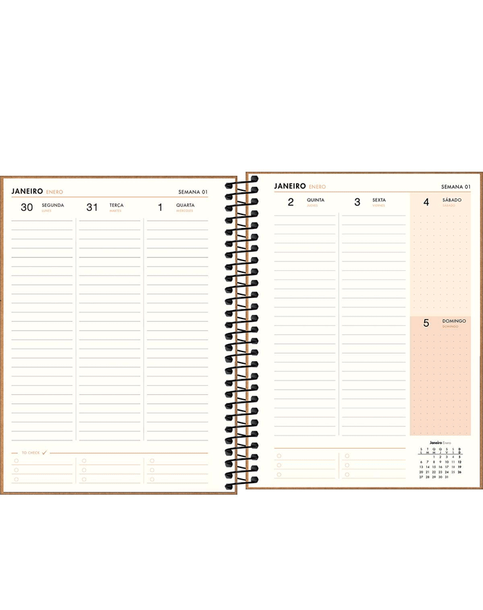 AGENDA 2025 KRAFT WORK PLANNER ESPIRAL TILIBRA