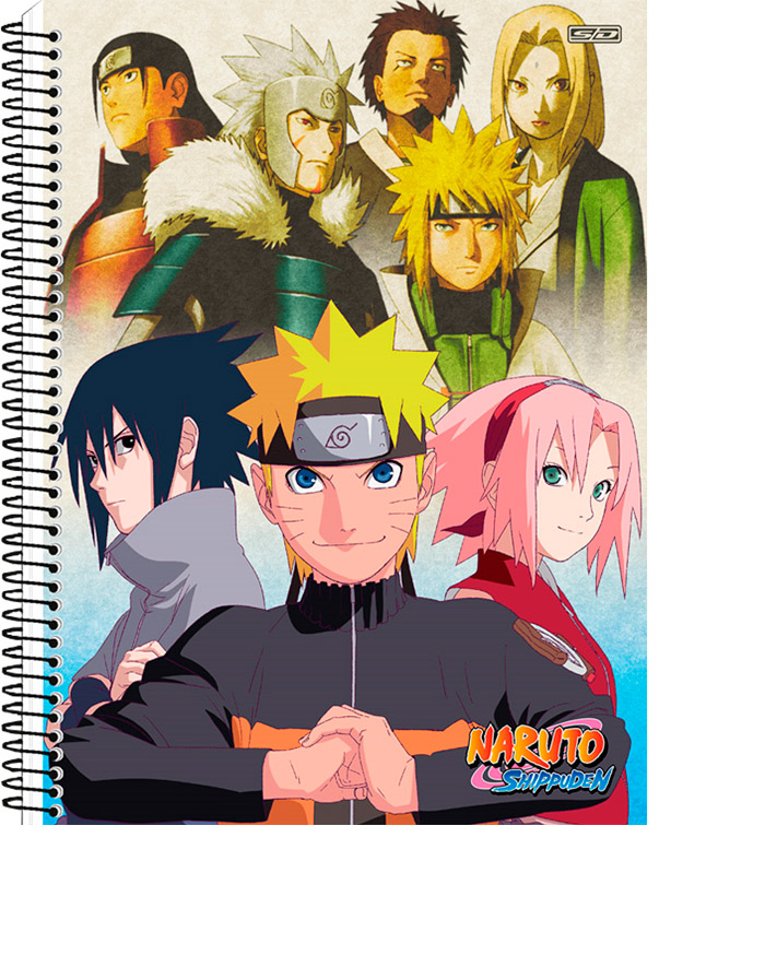 CADERNO BROCHURA PEQUENO 1/4 ANIME NARUTO SHIPPUDEN 80 FOLHAS